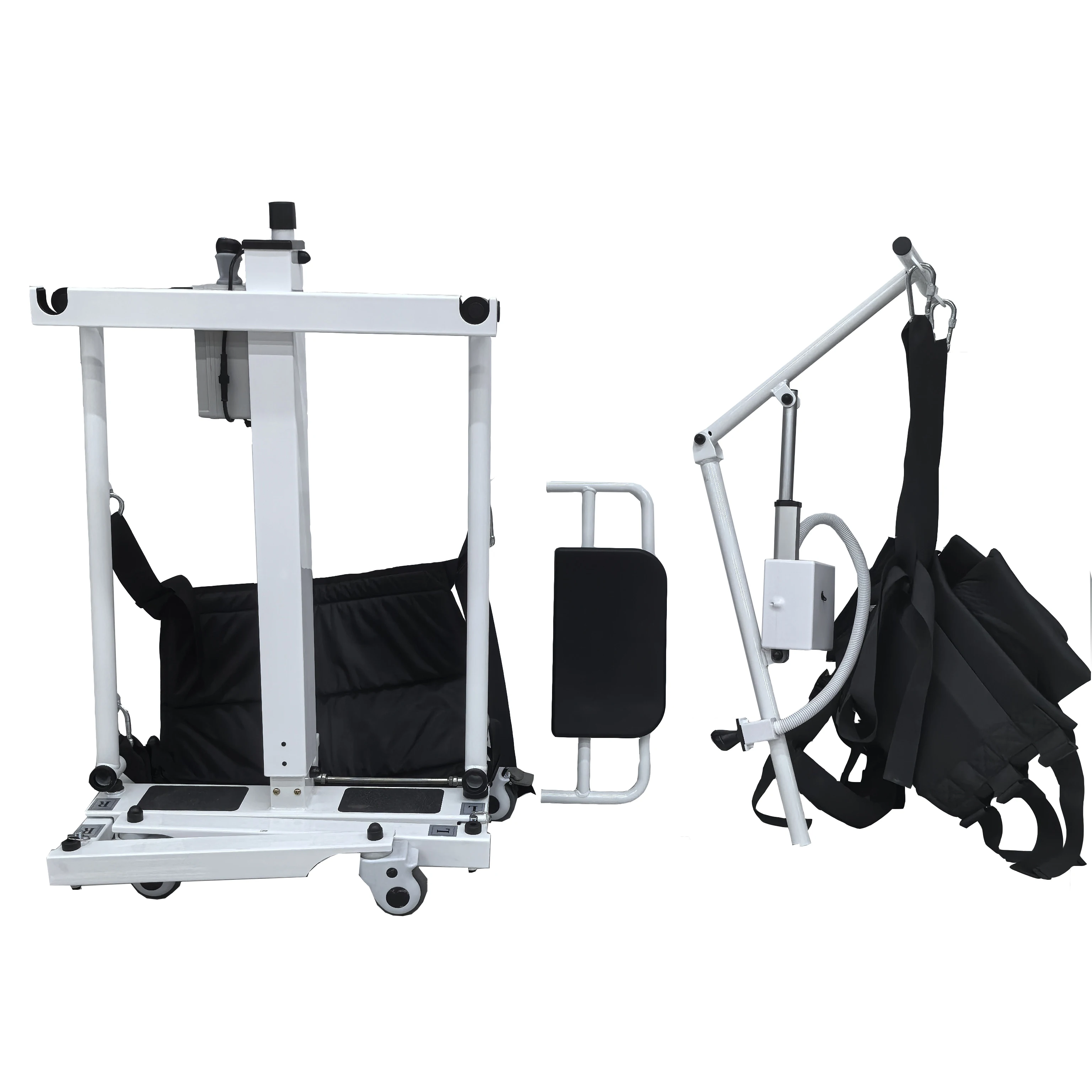 Lift Transfer Chair Patient Hoist Car Transfer Mobility Equipment 150kg Capacity Foldable Base 35cm Lifting Range