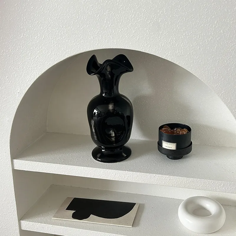 Retro Ceramic Vase Ornaments Elegant Home Decor Centerpiece Living Room Flower Container Handmade