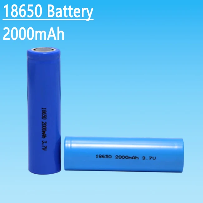 

High-Capacity 18650 2000mAh 3.7V Cylindrical Rechargeable Lithium Ion Battery for Flashlights, LED Lights & Power Tools