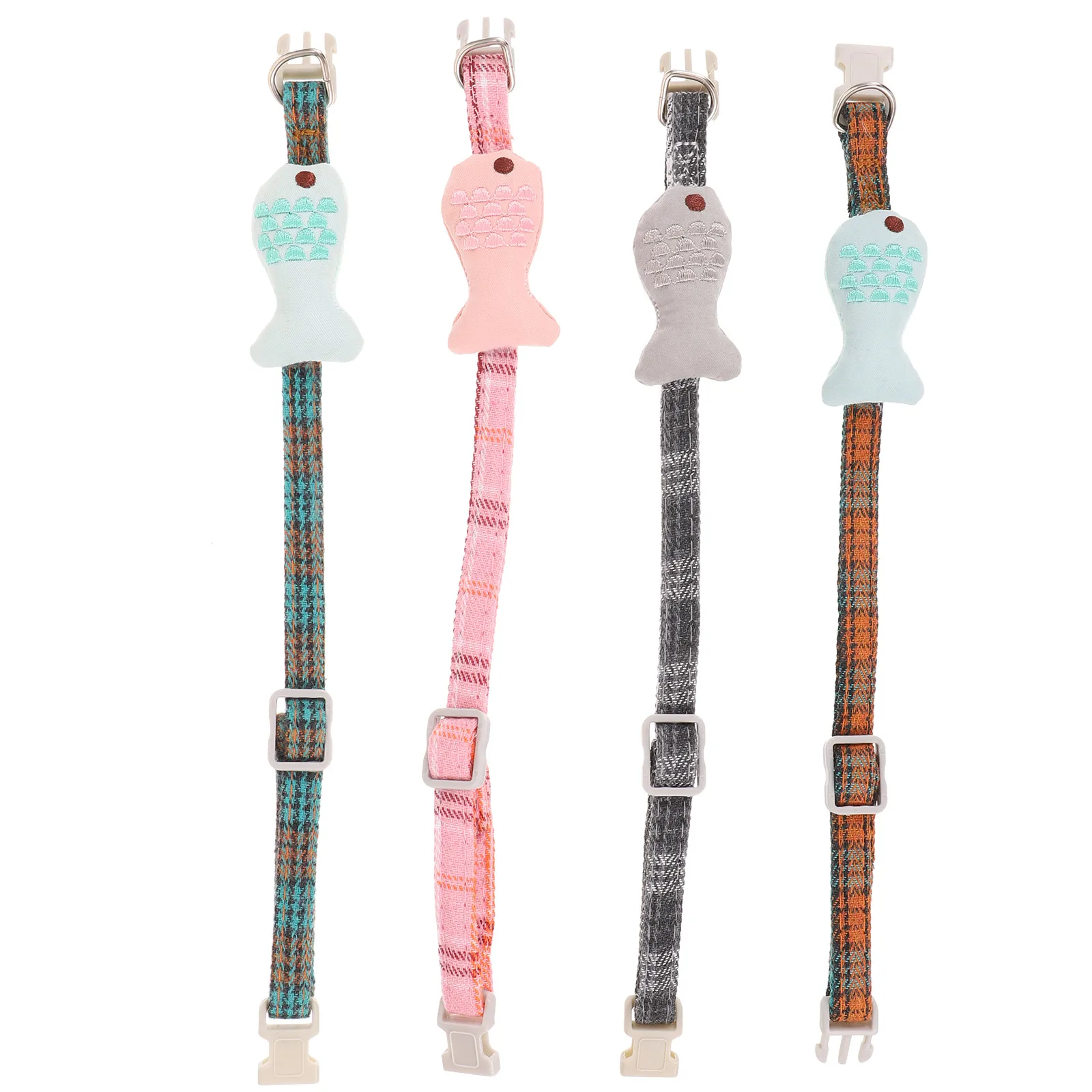 

4 Pcs Pet Cat Collar Set Lattice Necklace Accessories for Cats Adjustable Chain