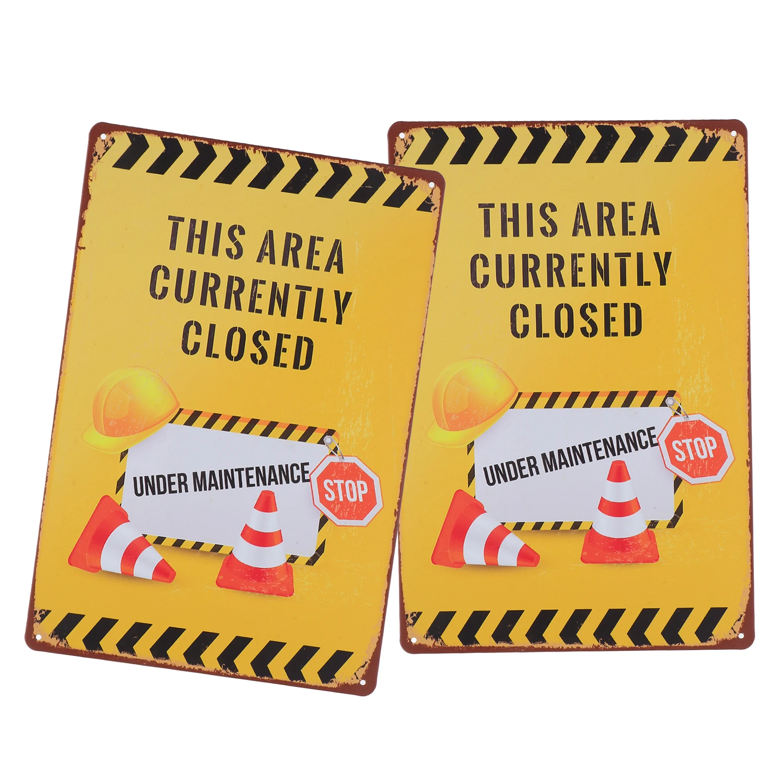 

2pcs Traffic Warning Signs Closed for Maintenance Outdoor Security Sign Weather Resistant Safety Signage Open Close