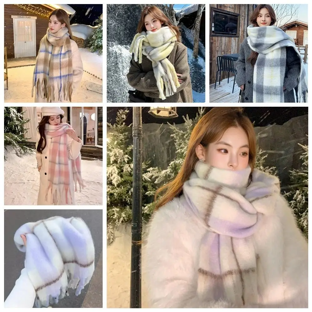 مزاجه متقلب الصوف شرابة وشاح الكورية نمط رشاقته الشتاء أوشحة كشميرية Coldproof الدافئة المرأة شال الخريف