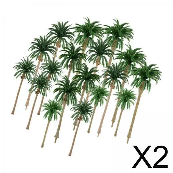 2x 40x Coconut Palm Model Trees Artificial Miniature Tree Railroad DIY