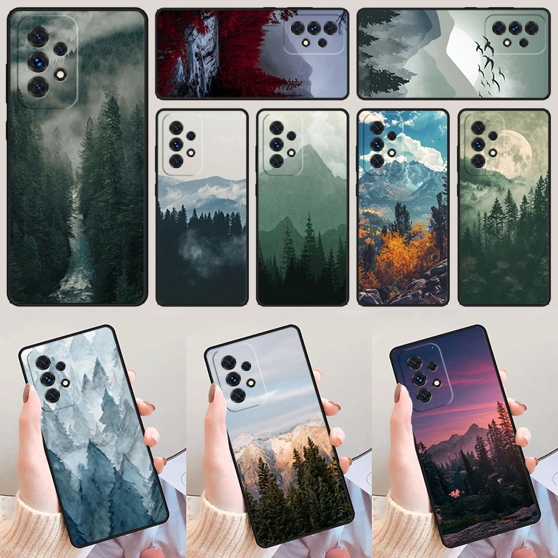 Forest Trees Mountain For Samsung Galaxy A52 A72 A73 A20e A21S A50 A70 A11 A12 A42 A31 A40 A51 A71 A32 A80 A91 Phone Case