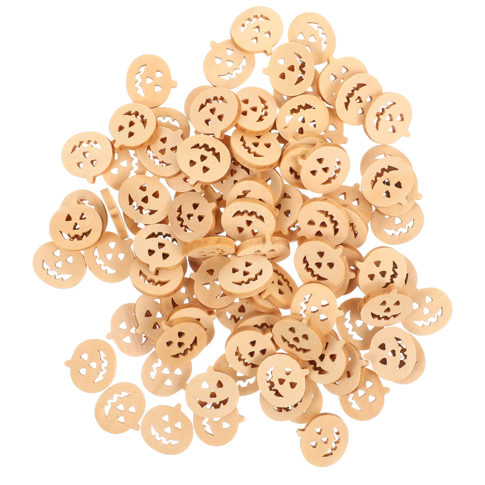 

100Pcs Wooden Pumpkin Shape Buttons Creative Sewing Clothes Buttons for DIY Accessories Halloween Home Decor DIY Accessory