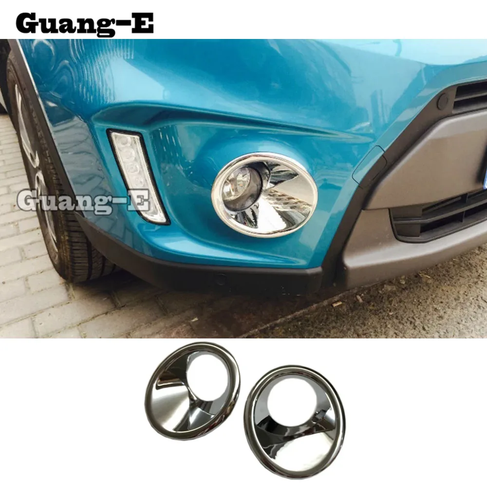 

For Suzuki Vitara 2016 2017 2018 2019 Car Body Front Fog Light Lamp Detector Frame Stick Styling ABS Chrome Trim Parts