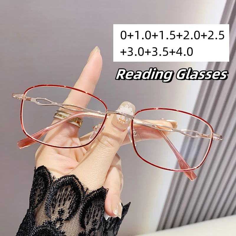 

Men Women Ultra Light Square Frame Reading Glasses High Definition Eye Protection Eyeglasses Finished Reading Eyewear To +4.0