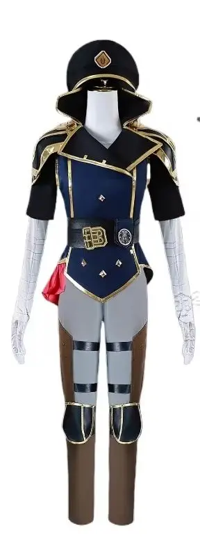 

LOL Arcane Caitlyn Cosplay Costume Uniform Full Set Vi Battle Suits Halloween Costumes for Adults Anime Fancy Party Dress
