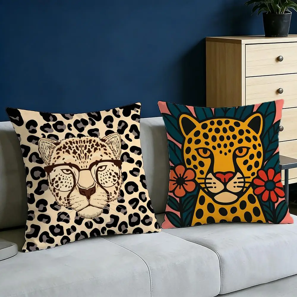 Leopard‑Print Leopard Cushion Cover Soft Pillow Cases for Home Bedroom Living Room Sofa