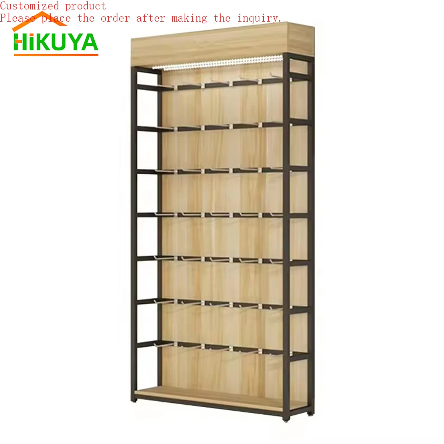 

Custom.Flooring Display Metal Shelving Rack MDF Supermarket Display Stand