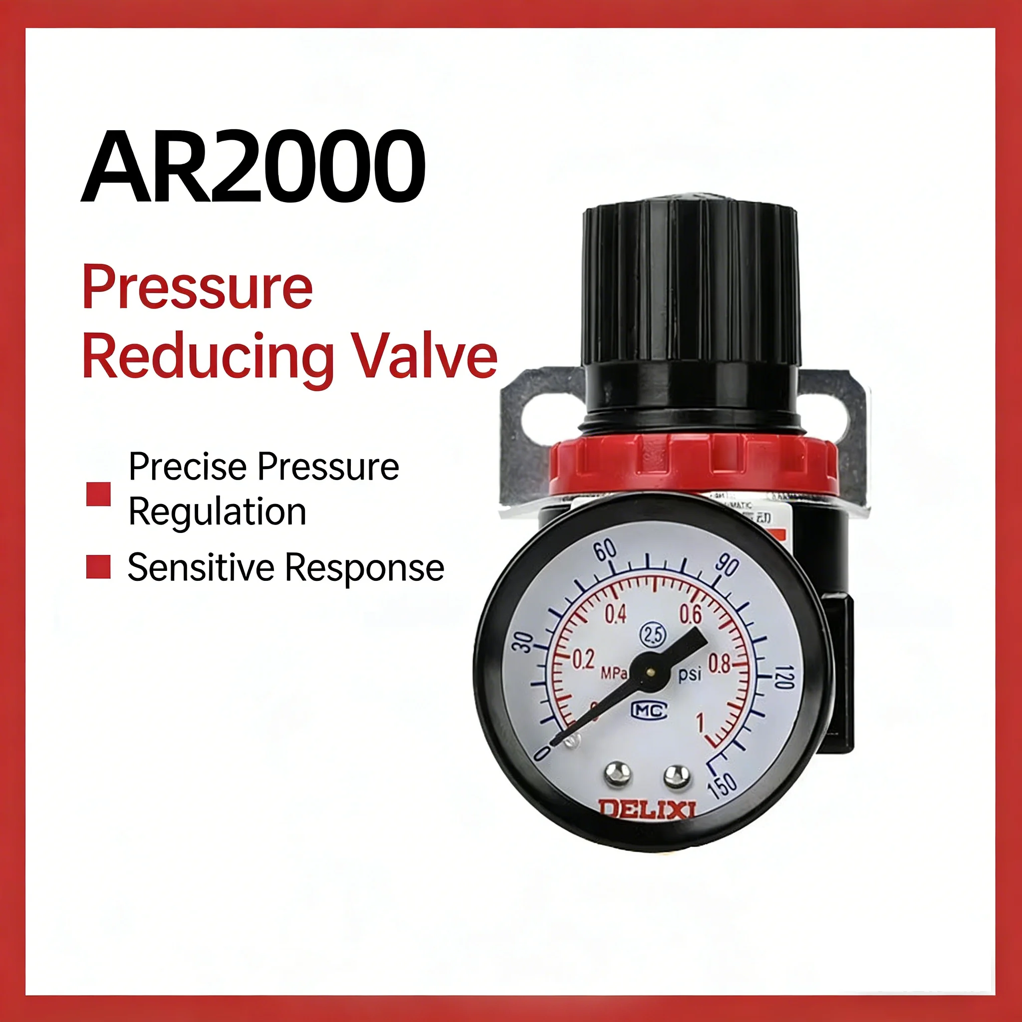 AR2000 AR3000 G1/4''  6mm 8mm 10mm 12mmAir Control Compressor Pressure Relief Regulator Valve with Fitting