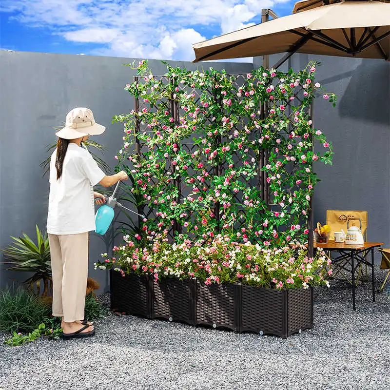 

Outdoor planting box Family balcony Vegetable special vegetable pot Vegetable planting artifact Top PP rectangular plastic flowe
