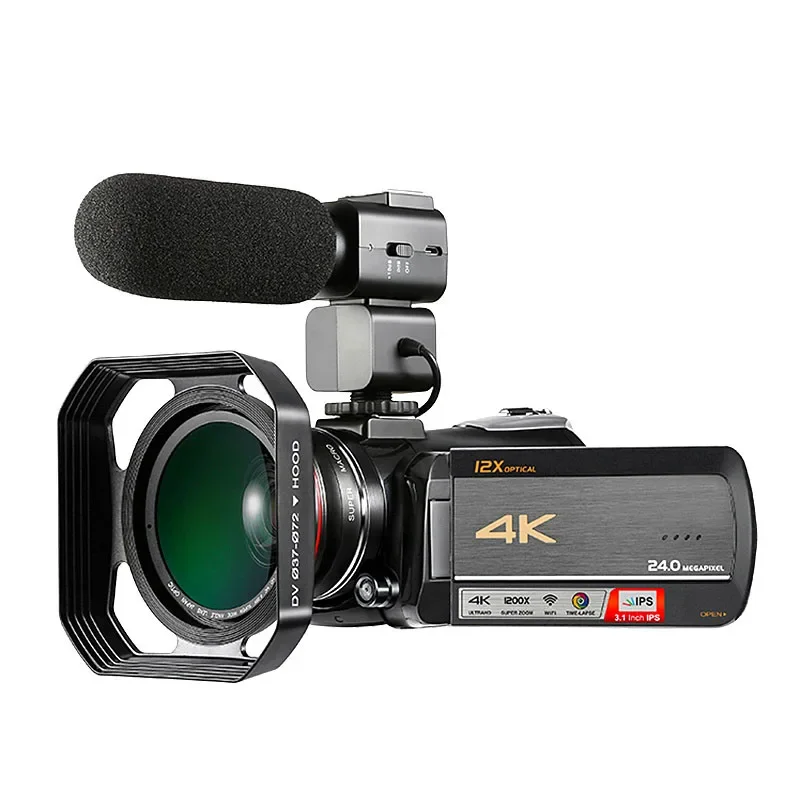 TELECAMERA VIDEO DIGITALE SUPER 4k professionale per uso domestico con videocamera digitale wifi touch screen da 3,0''