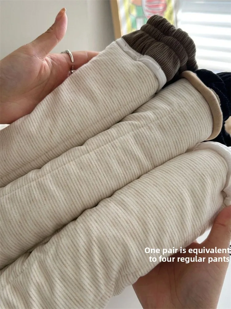 Pantalones de Algodón de Seda para Niños Thiened, Ultra Cálidos, Extra Gruesos, para Niños y Niñas, Pantalones de Invierno con Puños
