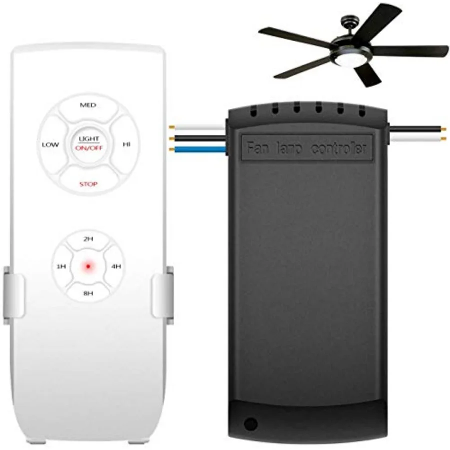 Universal Ceiling Fan Remote Control Kit 3-in-1 Ceiling Fan Light Timing and Speed Wireless Remote Control and Receiver Kits fo
