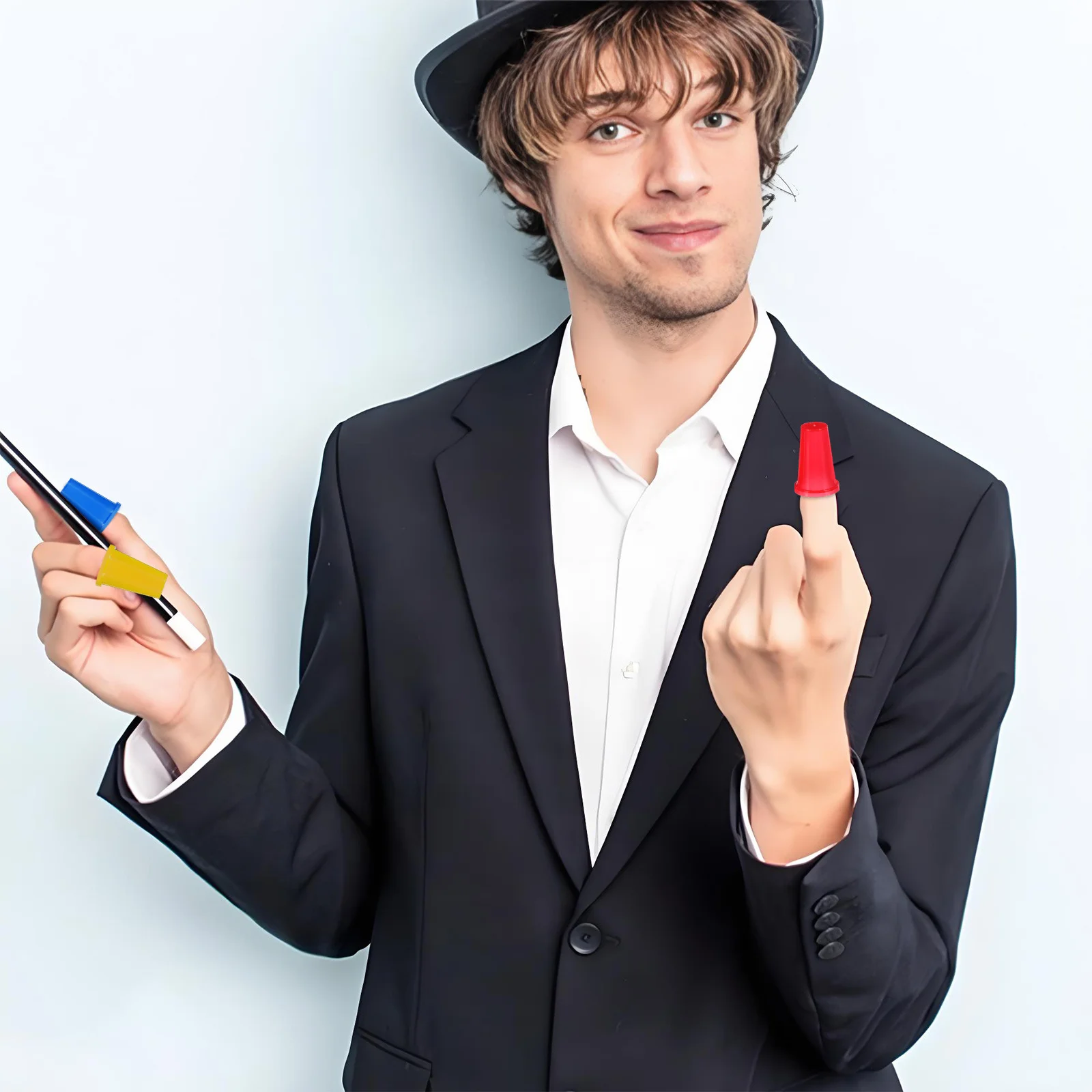 20Pcs Plastic Finger Protectors Colorful Thimble Caps for Needlework Quilting Sewing DIY Craft Tools Finger Protector