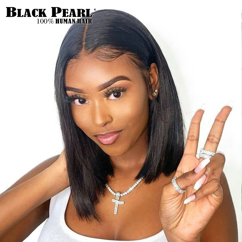 Bone Straight Lace Front Human Hair Wigs For Women Brazilian Hair Straight Bob T Part Lace Short Blonde Highlight Lace Front Wig