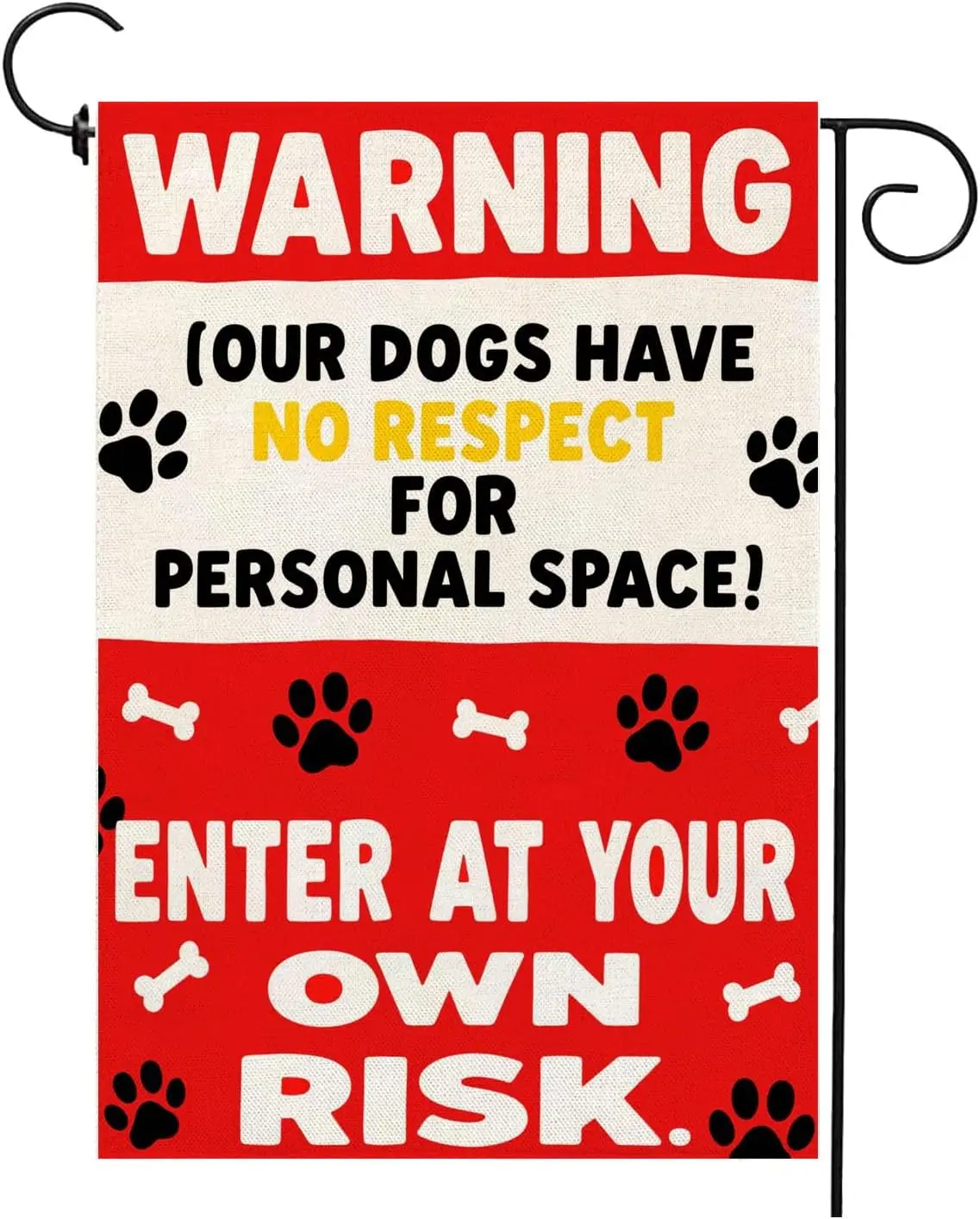 Personal Space Enter At Your Own Risk Garden Flag 12 x 18 Inch Double Sided Dogs Warning for Yard Outdoor Decorations IIE DD GGX