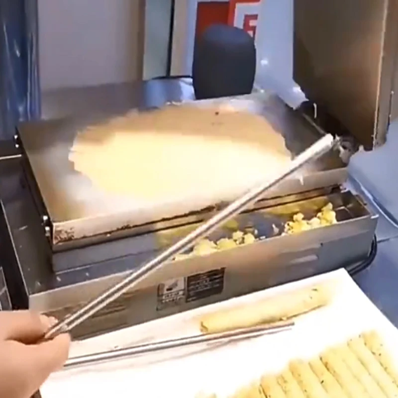 Single head commercial electric egg rolls maker with digital display timer Ice cream cone waffle maker