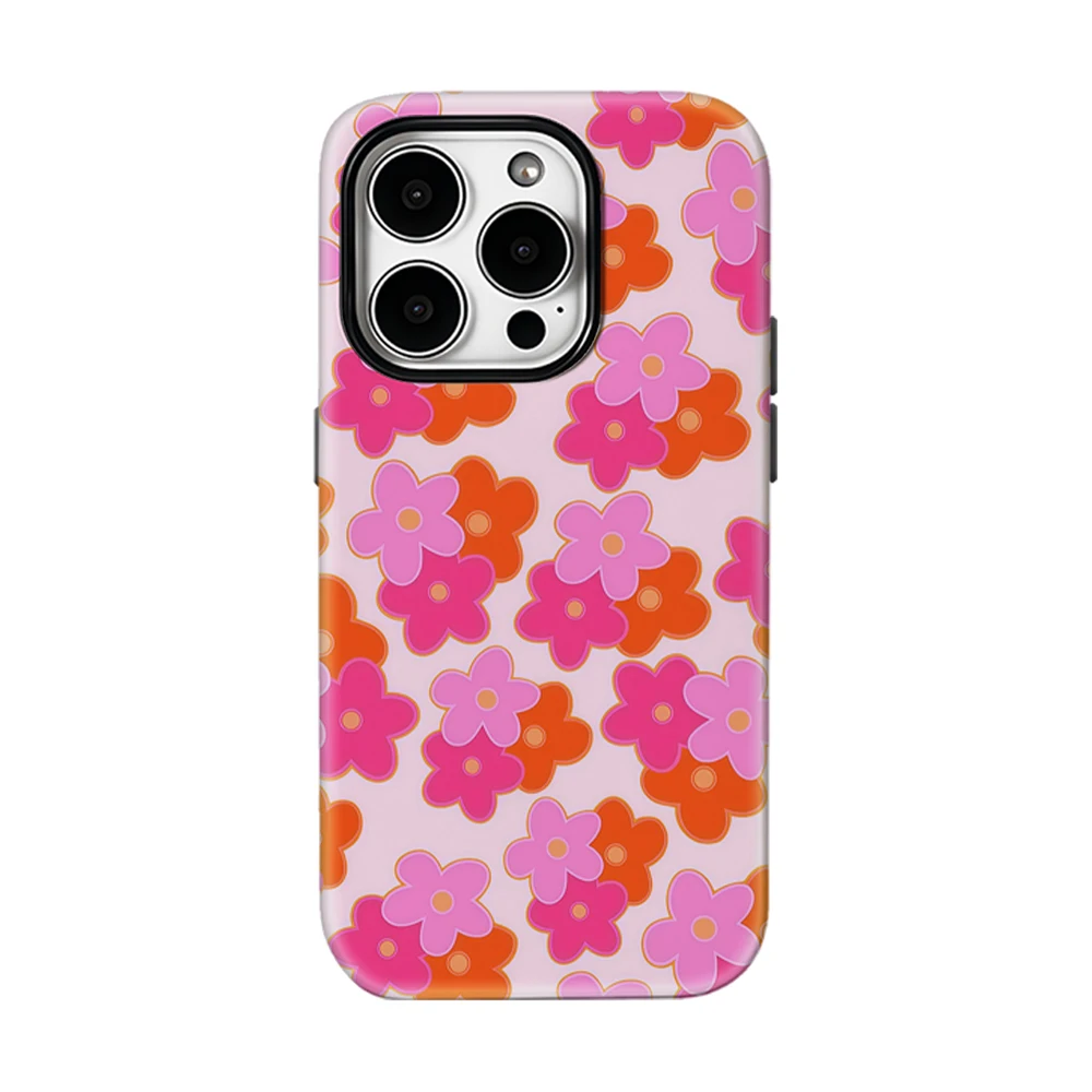 Coque de téléphone Rétro Bloom pour iPhone 17 16 15 14 13 Pro Max Plus, étui magnétique robuste simple ou double couche