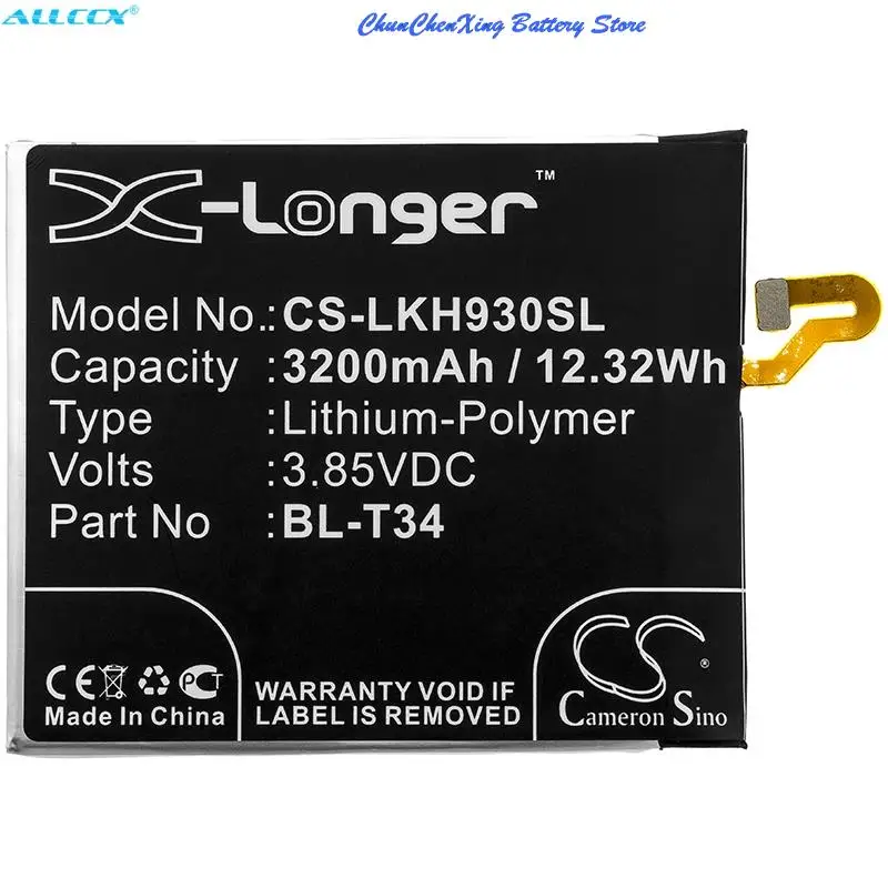 Cameron Sino 3200mAhBattery BL-T34 for LG AS998,H930,H930G,H930K,H931,H932U,H933,LS998,S998,V30,V300K,V300L,V300S,V30S,V35,V350N