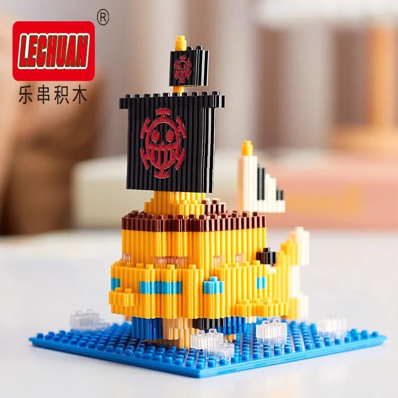 Thousand Sunny Micro Building Blocks Linkgo One Piece Pirate Ship Polortang Going Merry Connection Mini Bricks Figure Toys