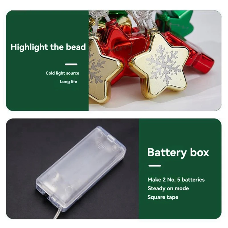 ABPP-Christmas Star Snowflake LED سلسلة إضاءة 1.5 متر USB تعمل بالطاقة جارلاند عطلة الديكور