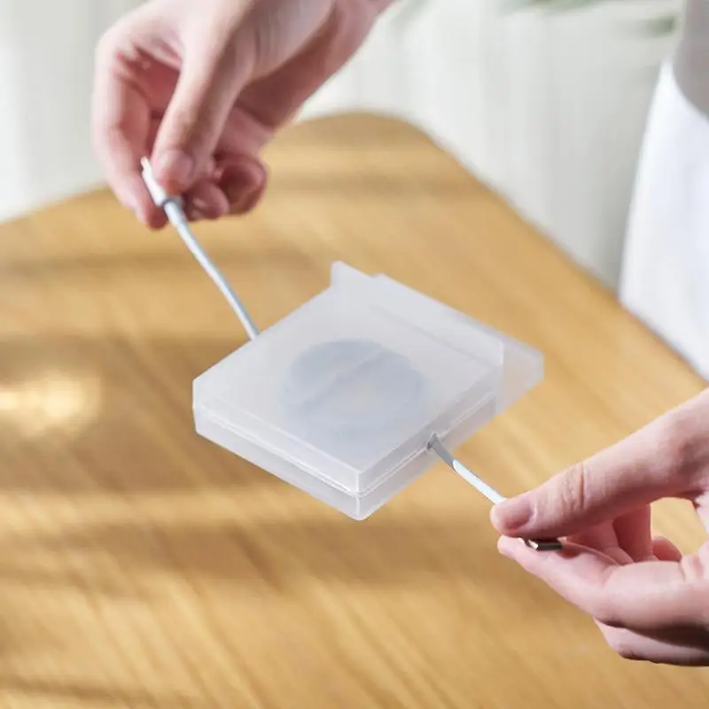 Portable Transparent Cable Organizer Easy Carry Cord Winder Holder for USB Charging Cords Earphone Cables Home Travel