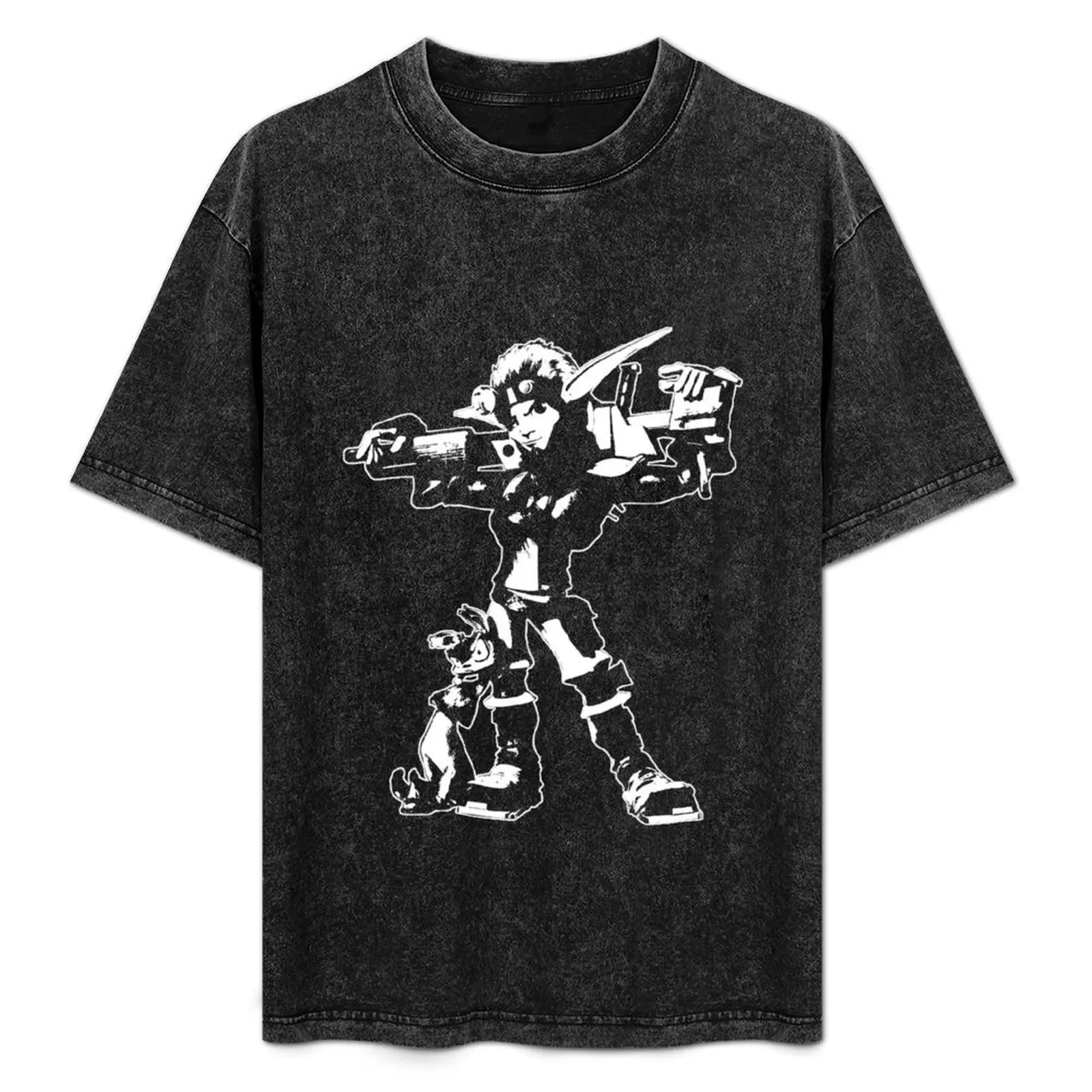 

Jak and Daxter - Jak 2 White Silhouette T-Shirt Large Size Short Sleeve T-Shirt