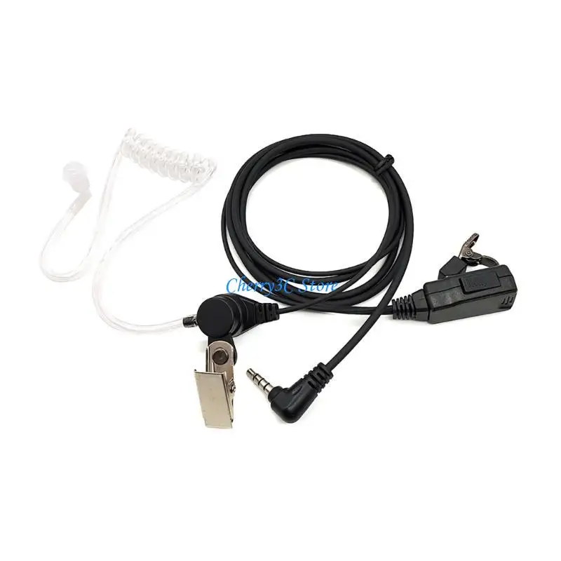 

83CE 3.5mm PTT Earpiece Radio Accessories Air Tube Earpiece Headset Coil Tube Earpiece for 1s Talkies