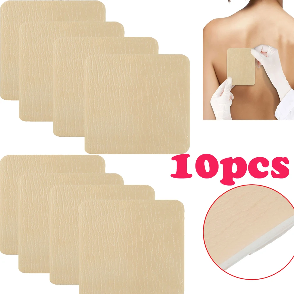 

10pcs Silicone Adhesive Dressing Wound Healing Foam Absorbent Dressing Foam with No Border Foam Dressing