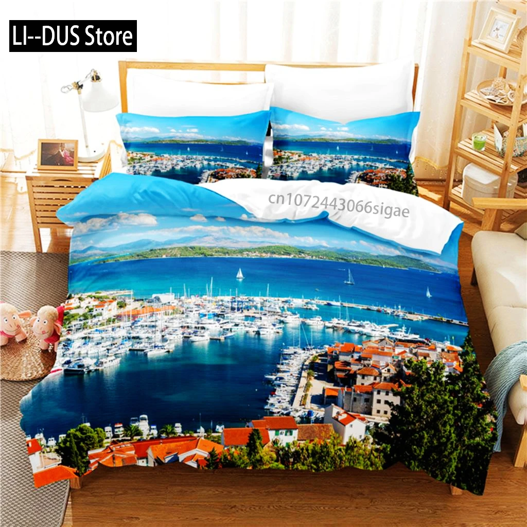 

Beautiful Seaside Bedding Set Duvet Cover Set 3d Bedding Digital Printing Queen Size Bedding Set Fashion Design