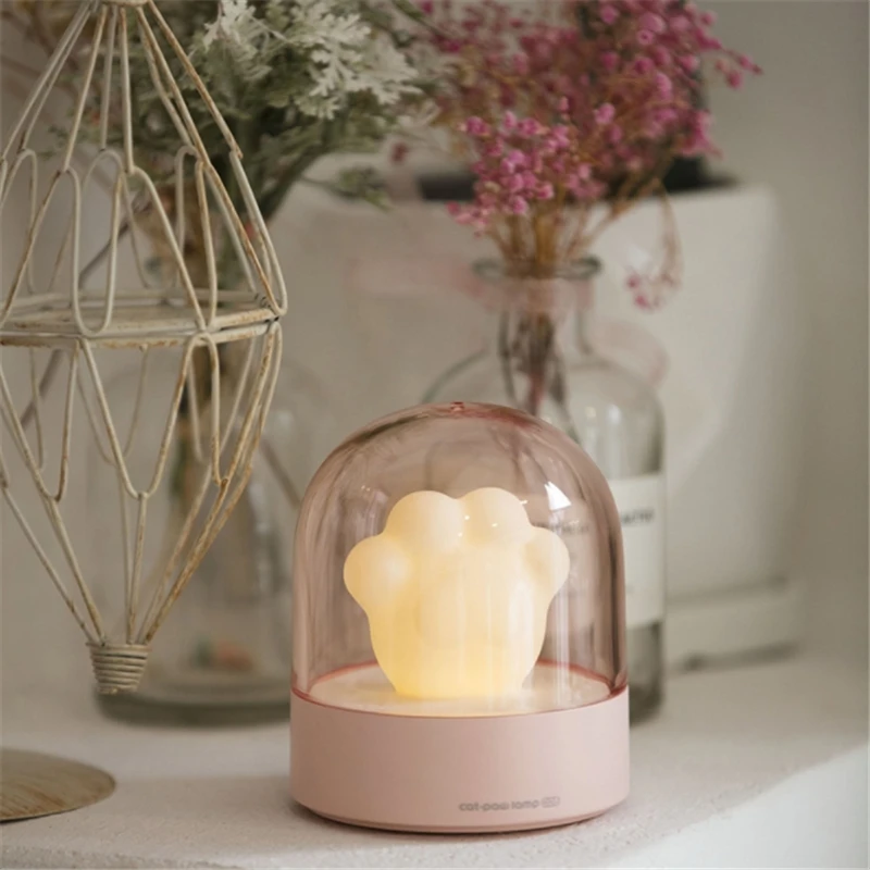 Cartoon Cat Claw Atmosphere Light LED Table Lamp USB Charging Night Light With Music Box For kids Room Decoration Christmas Gift