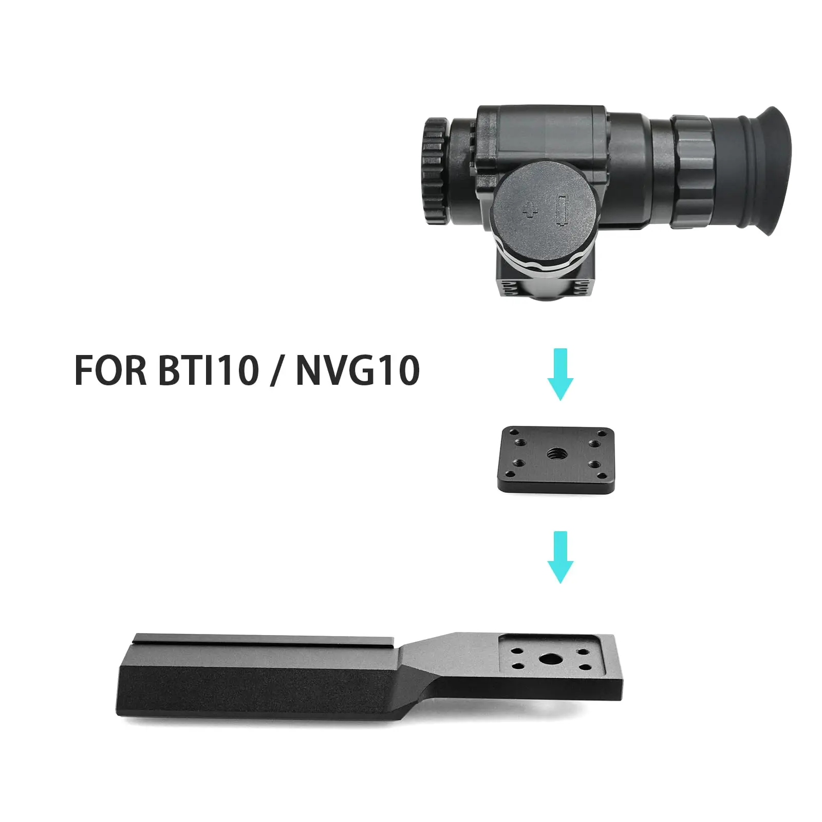 Adaptador montaje Picatinny de aluminio táctico para NVG de caza - imagen 2