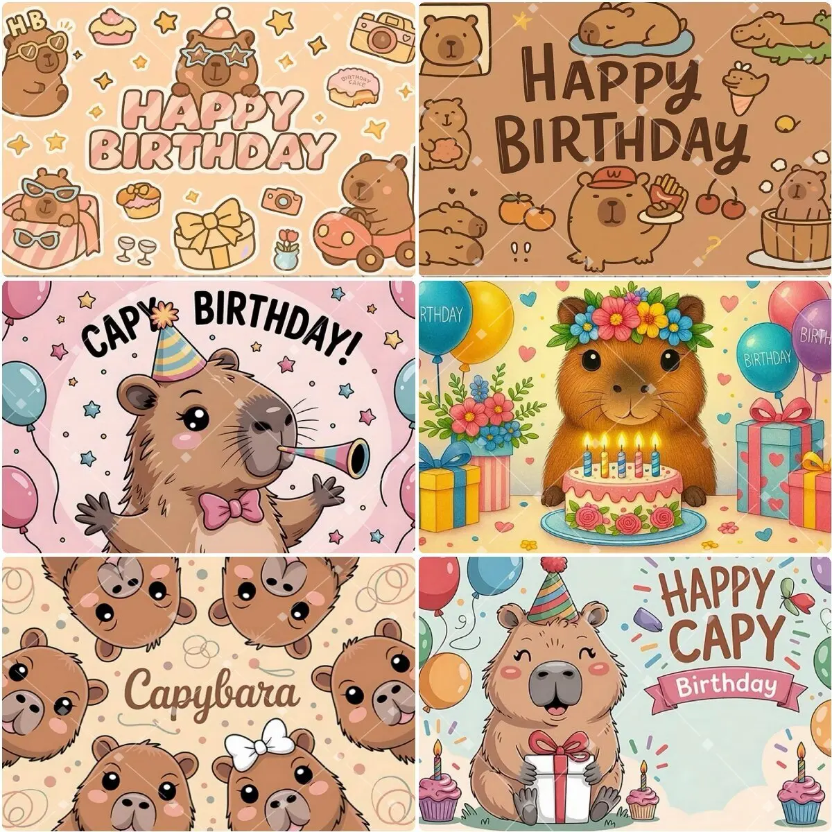 

Cartoon Capy Birthday Party Decorations Backdrop Cute Capybara Theme Birthday Party Baby Baptism Party Supplies Booth Props