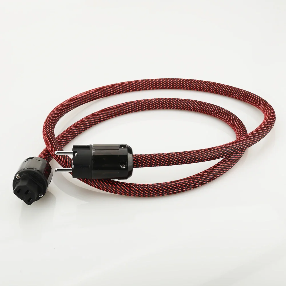 Высококачественный силовой кабель Schuko из чистой меди для аудиооборудования, шнур питания переменного тока ЕС