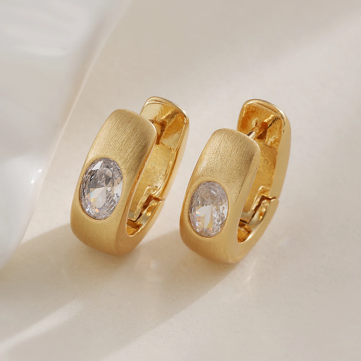 NEWBUY 2025 Fashion Silver/Gold Color Wire drawing process Geometric Shape Hoop Earrings For Elegant Women Birthday Gift