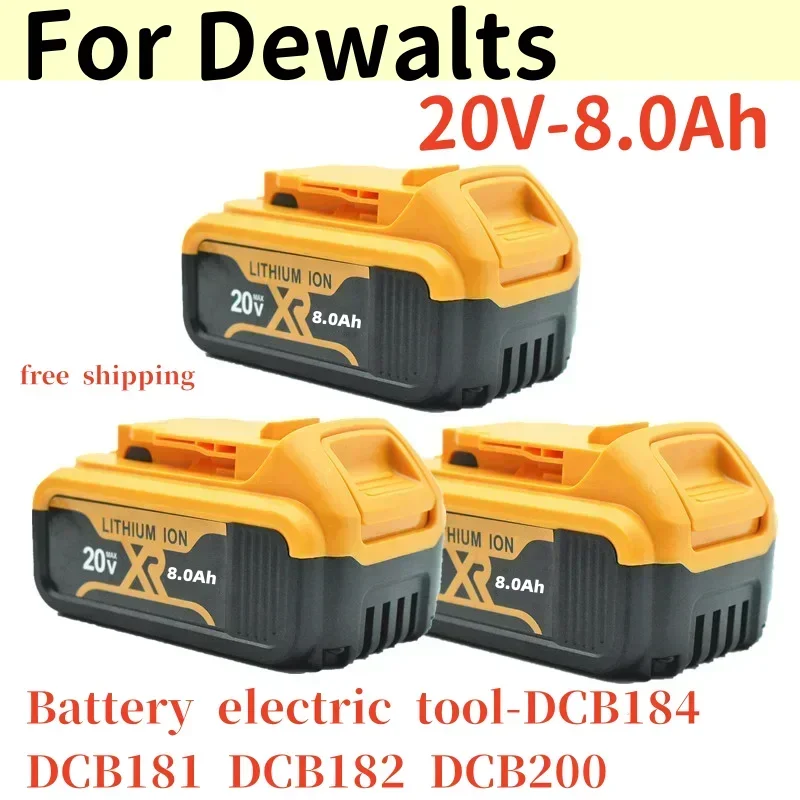 

2024 Screwdriver new 20V 8.0 Ah MAX XR battery power tool DeWalt DCB184 DCB181 DCB182 DCB200 20V 6A 18V 20V battery replacement