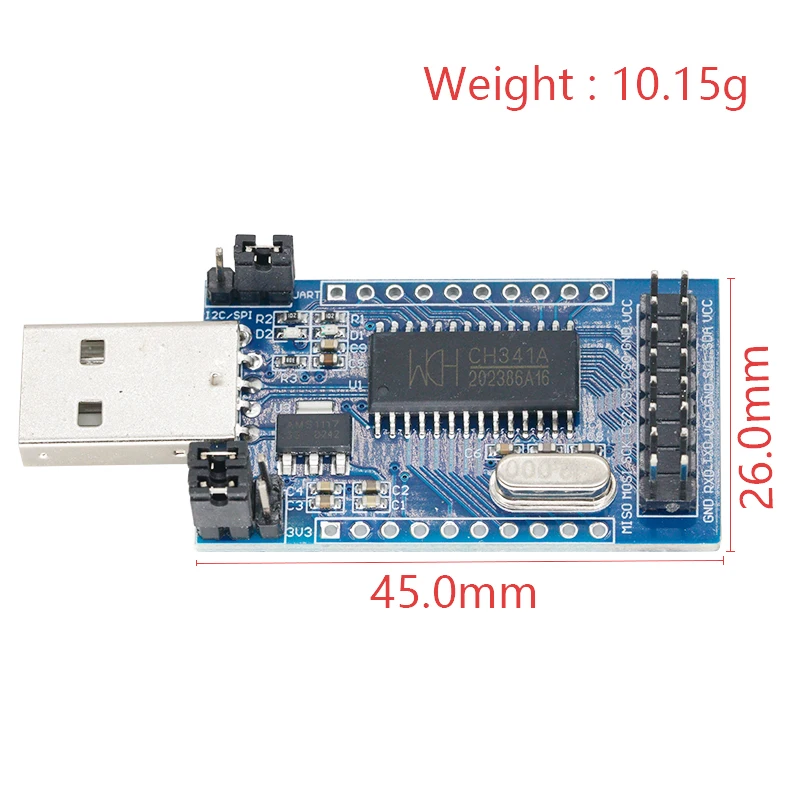 CH341A Programmer USB to UART IIC SPI I2C Convertor Parallel Port Converter Onboard Operating Indicator Lamp Board Module