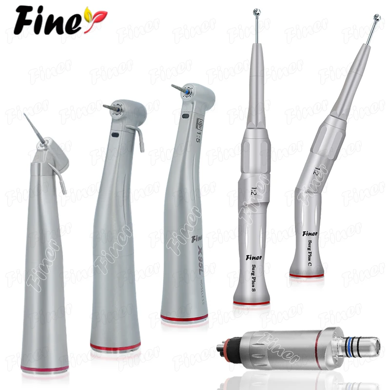 Dental Speed Increasing Handpiece Contra Angle 1:4.2 1:5 Red Ring Contra Angulo 1:2 Increasing Air Motor 1:2 Osteotomy Handpiece