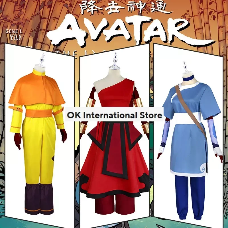 Costume de Cosplay du Film Anime Avatar: le Dernier Maître de l'Air Katara, Ensemble Uniforme Avatar Aang, Vêtements d'Halloween pour Homme et Femme