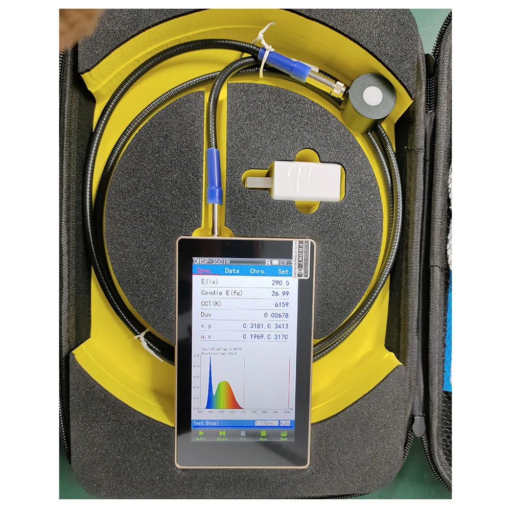 

OHSP350IR 380-1050nm LED Spectrum Light Meter Spectrometer Irradiance mW/cm2 with 1.5m fiber and sensor