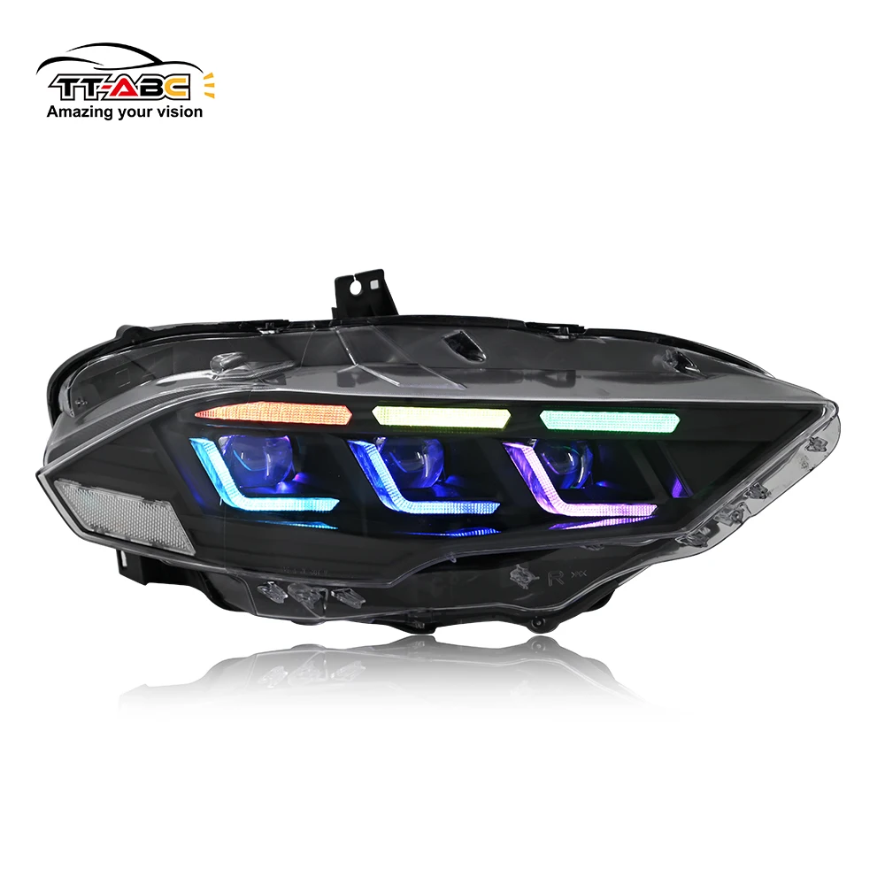 

High Quality RGB Head Lamp Assembly for Ford Mustang 2018 - 2022 Plug and Play Head Light Upgrade Front Light Headlights DRL