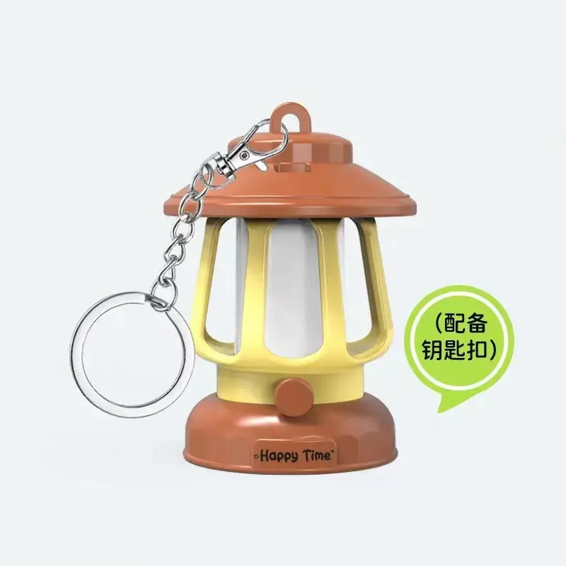 Mini lampada da tavolo retrò a emissione di luce, portachiavi, pendente, luce ambientale colorata, ornamento da tavolo, piccolo regalo di Natale