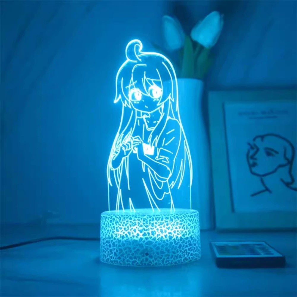 アニメの置物の形をしたLED3Dアクリルベッドルームランプ,7色,16色で利用可能,ベッドサイドランプ,装飾品,リモコン付き