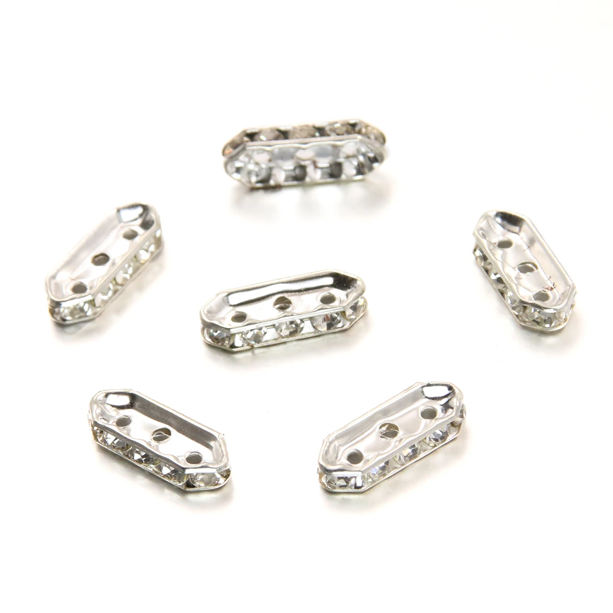 50Pcs 3 Size 2 Color Wholesale Rectangle Bead Charms Porous Connector For DIY Necklace Bracelets Jewelry Handmade Making