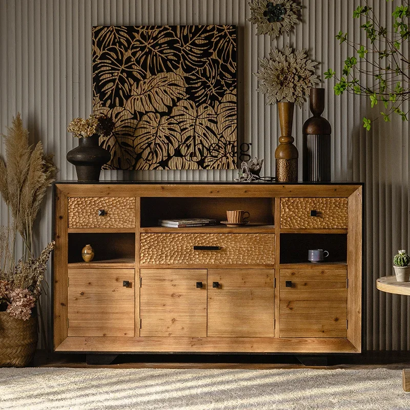 

American retro old dining side cabinet entry living room against the wall tea cabinet B & B hotel creative entrance cabinet