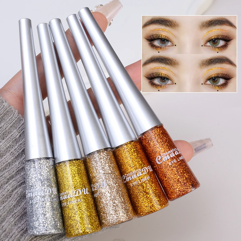 Lápiz Delineador de ojos líquido con purpurina, 16 colores, resistente al agua, duradero, sombra de ojos, cosmético de belleza, diamante brillante, maquillaje delineador de ojos