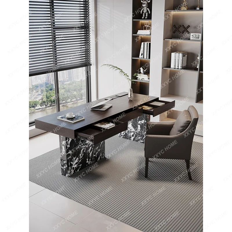 

L minimalist desk study home light luxury modern computer table living room large long table high-end