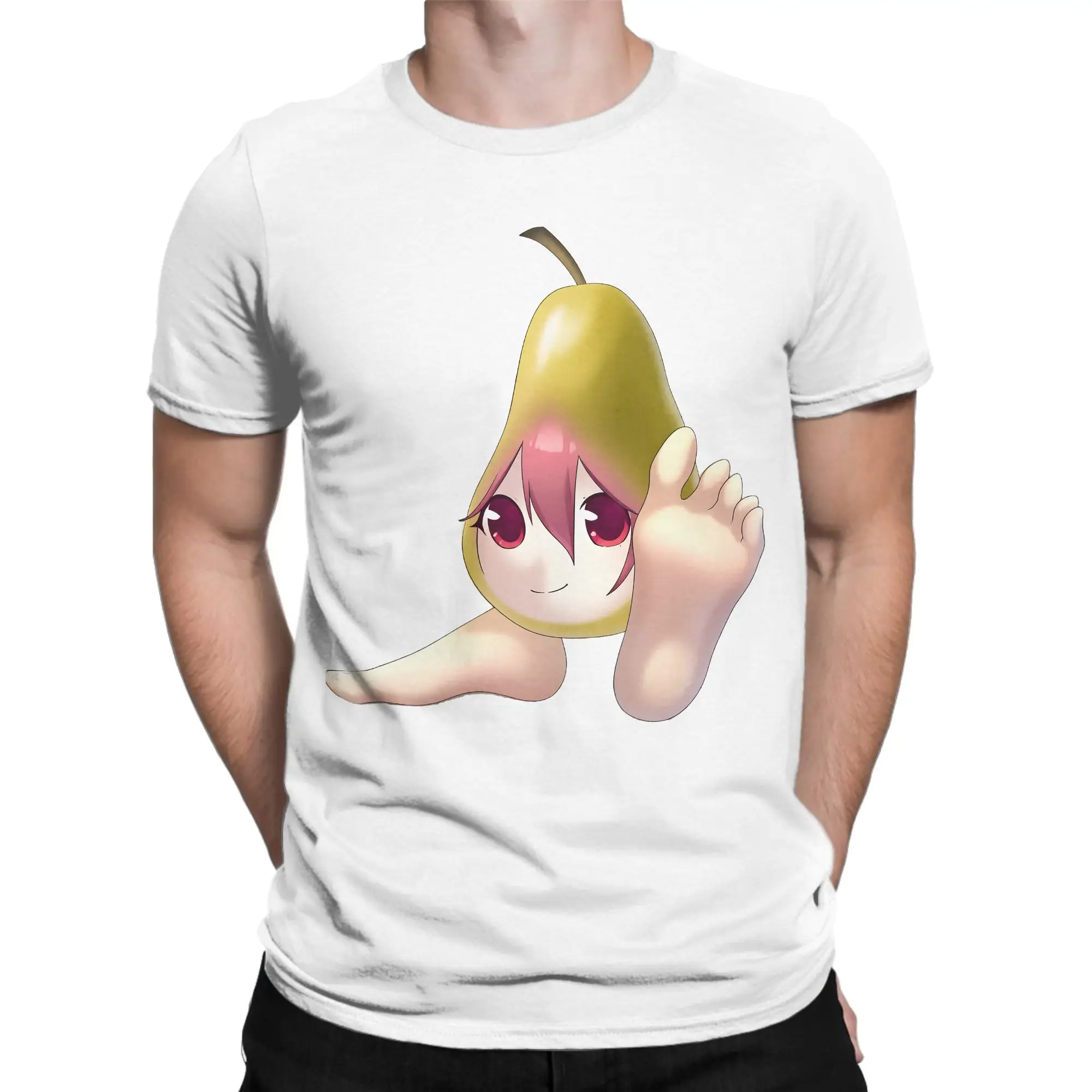 Pearto Creative Kasane Teto Expression T-Shirts Men Funny Pear Cool Cotton Tees Round Neck Short Sleeve T Shirts Printed Tops